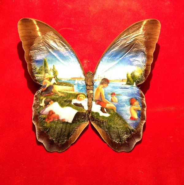 Painting on real butterfly wings