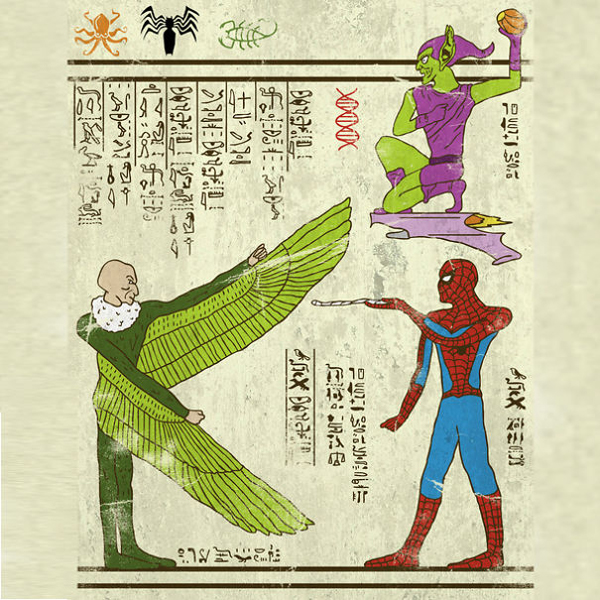 Super Heroes Meet Egyptian Hieroglyphs