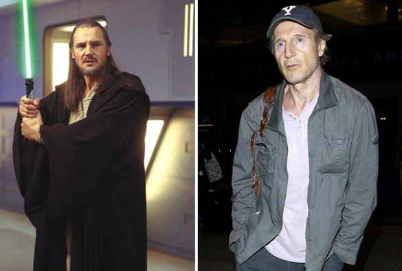 Star Wars Actors Then And Now 09 Liam Neeson as Qui-Gon Jinn 1999 - 2015
