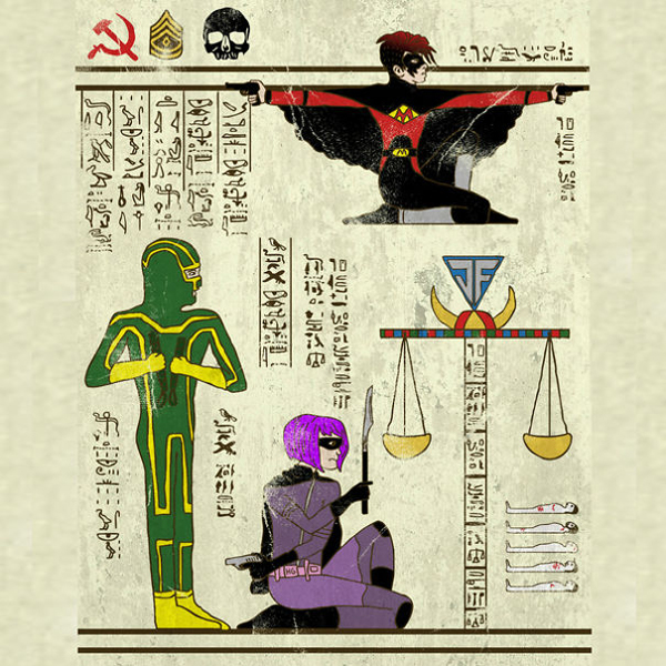 Super Heroes Meet Egyptian Hieroglyphs